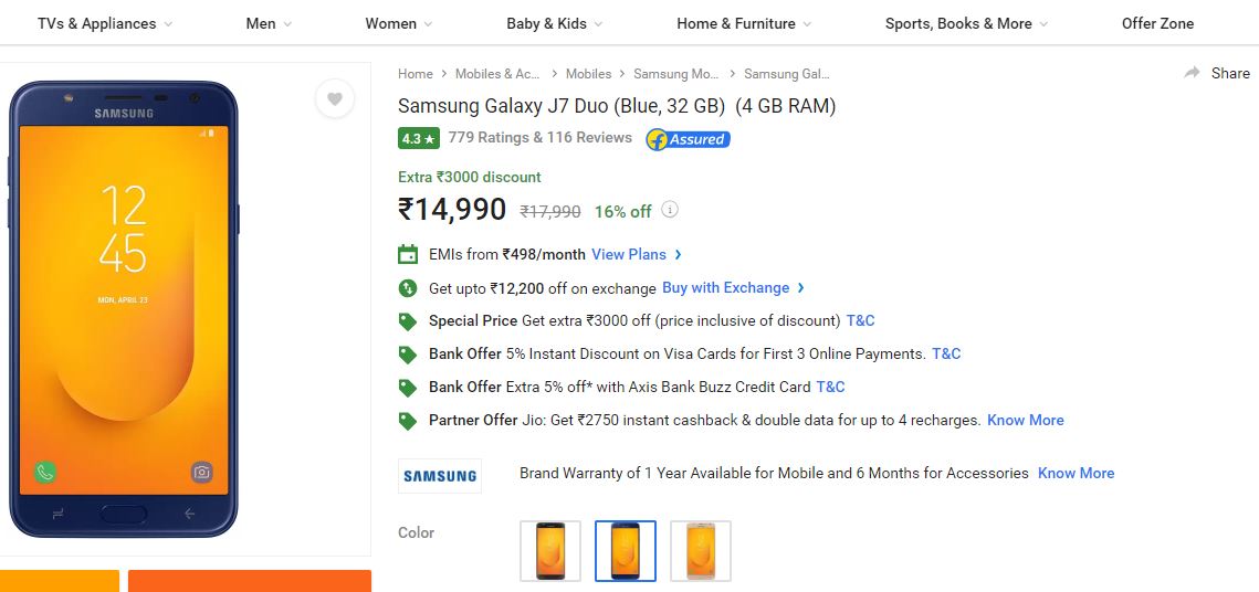 j7 pro flipkart